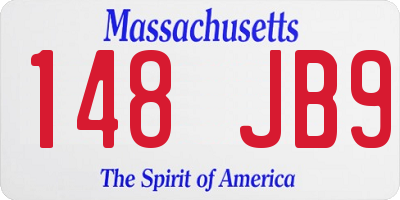 MA license plate 148JB9