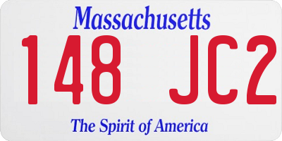 MA license plate 148JC2