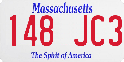 MA license plate 148JC3