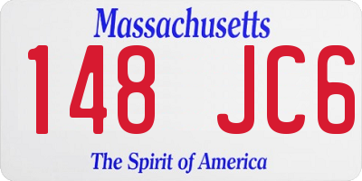 MA license plate 148JC6