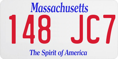MA license plate 148JC7