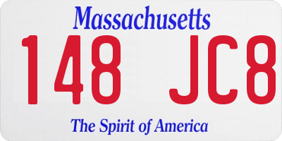MA license plate 148JC8
