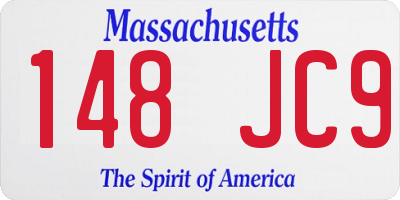 MA license plate 148JC9