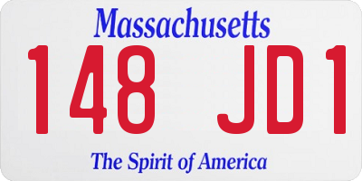 MA license plate 148JD1