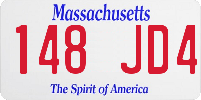 MA license plate 148JD4