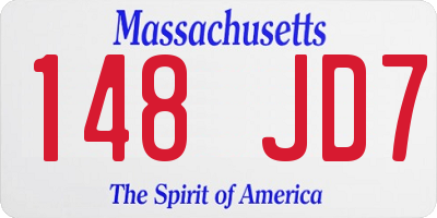 MA license plate 148JD7