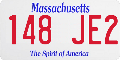 MA license plate 148JE2