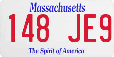 MA license plate 148JE9