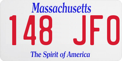 MA license plate 148JF0