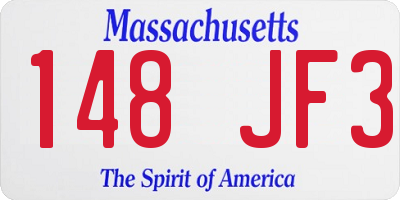 MA license plate 148JF3