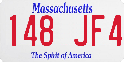 MA license plate 148JF4