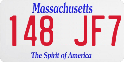 MA license plate 148JF7