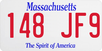 MA license plate 148JF9