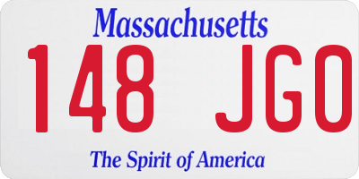 MA license plate 148JG0