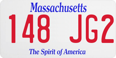 MA license plate 148JG2