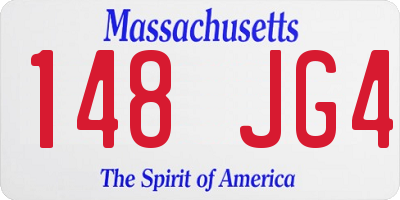 MA license plate 148JG4