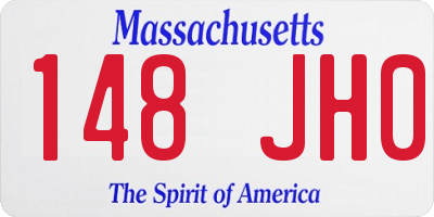 MA license plate 148JH0