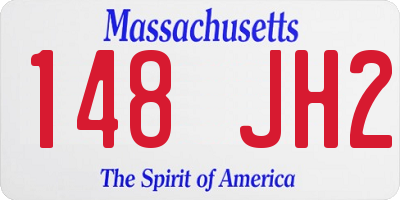 MA license plate 148JH2