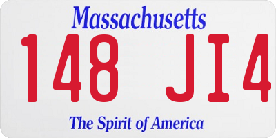 MA license plate 148JI4