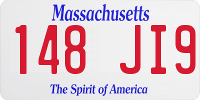MA license plate 148JI9