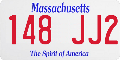 MA license plate 148JJ2