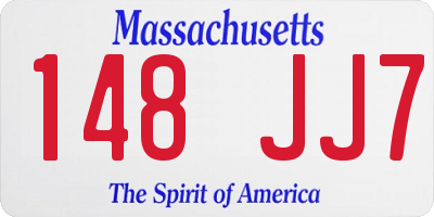 MA license plate 148JJ7