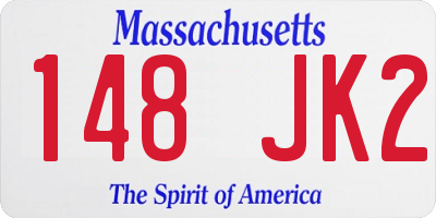 MA license plate 148JK2