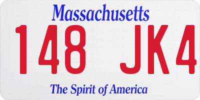 MA license plate 148JK4
