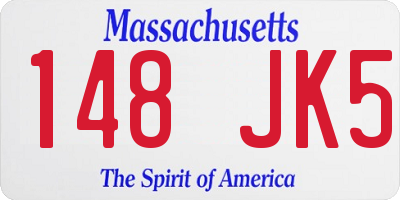 MA license plate 148JK5