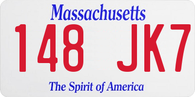 MA license plate 148JK7