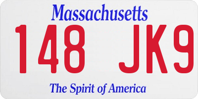 MA license plate 148JK9