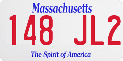 MA license plate 148JL2