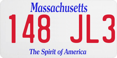 MA license plate 148JL3