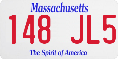 MA license plate 148JL5
