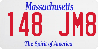 MA license plate 148JM8
