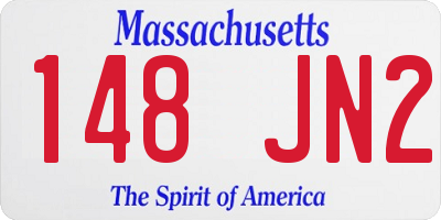 MA license plate 148JN2