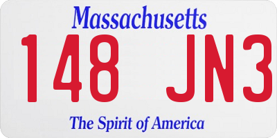 MA license plate 148JN3