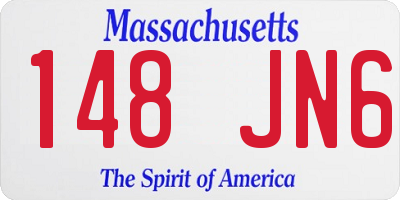 MA license plate 148JN6