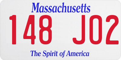 MA license plate 148JO2