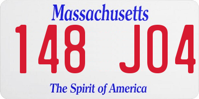 MA license plate 148JO4