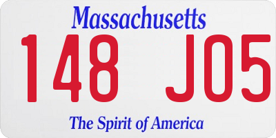 MA license plate 148JO5