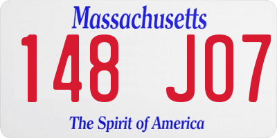 MA license plate 148JO7
