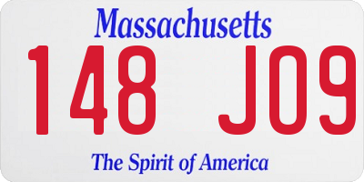 MA license plate 148JO9