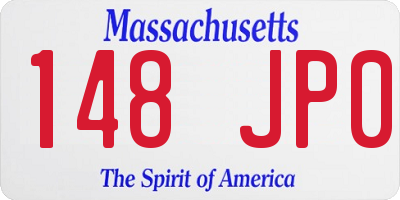 MA license plate 148JP0