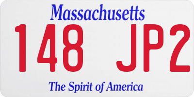 MA license plate 148JP2