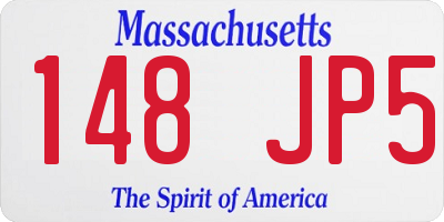 MA license plate 148JP5