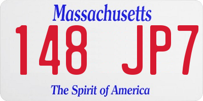 MA license plate 148JP7