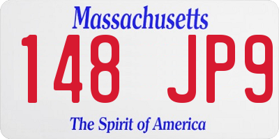 MA license plate 148JP9