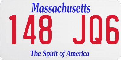MA license plate 148JQ6