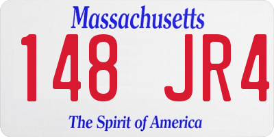MA license plate 148JR4